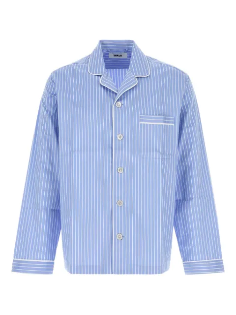 TEKLA embroidered striped shirt