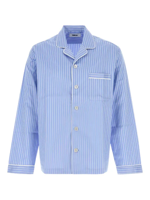 TEKLA ストライプコットンシャツ