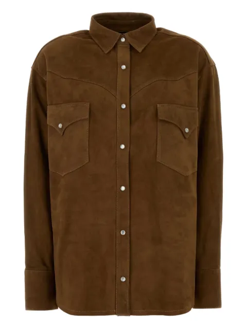 LOIS JEANS  chest-pocket suede shirt