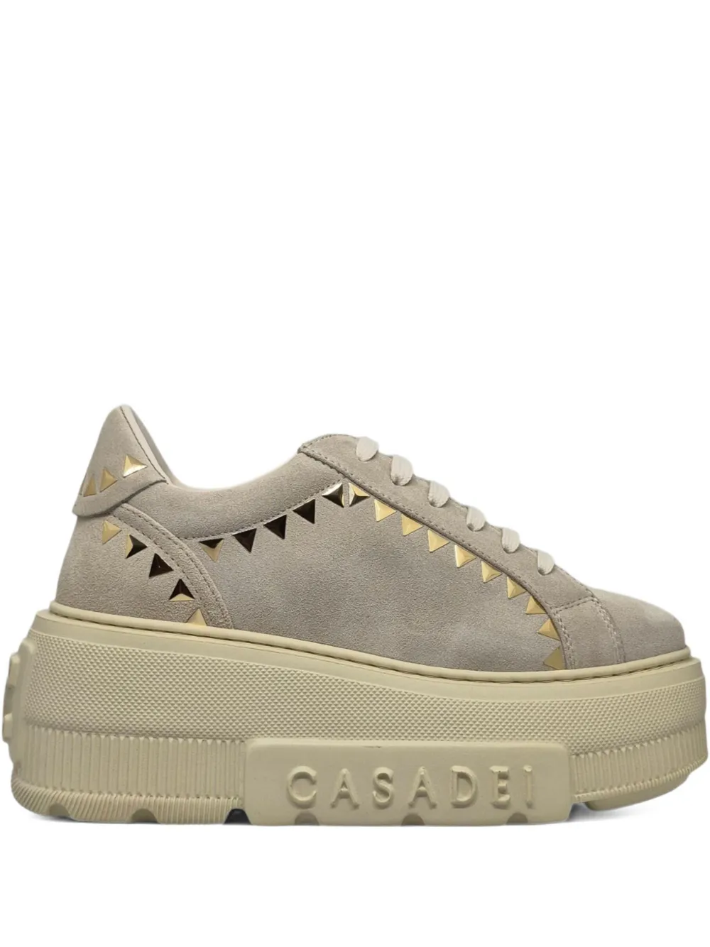 Casadei Nexus studded platform trainers Beige