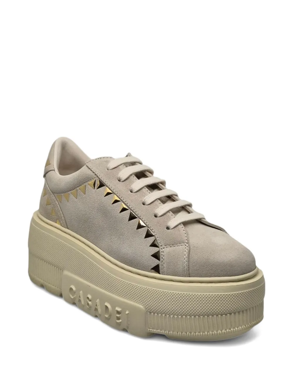 Casadei Nexus studded platform trainers Beige