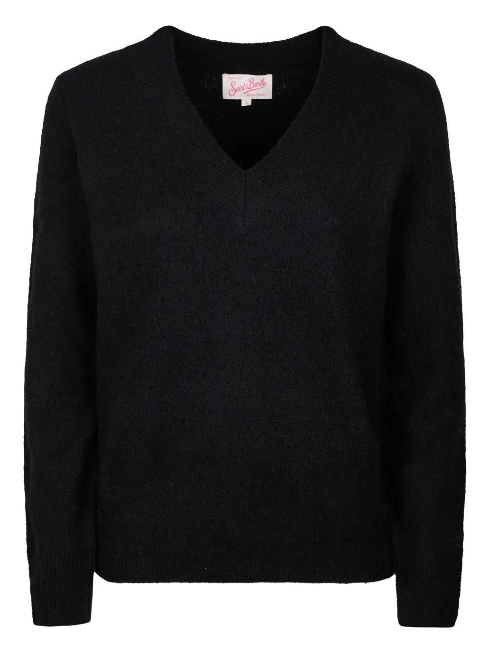 Mc2 Saint Barth V-neck Sweater In Black