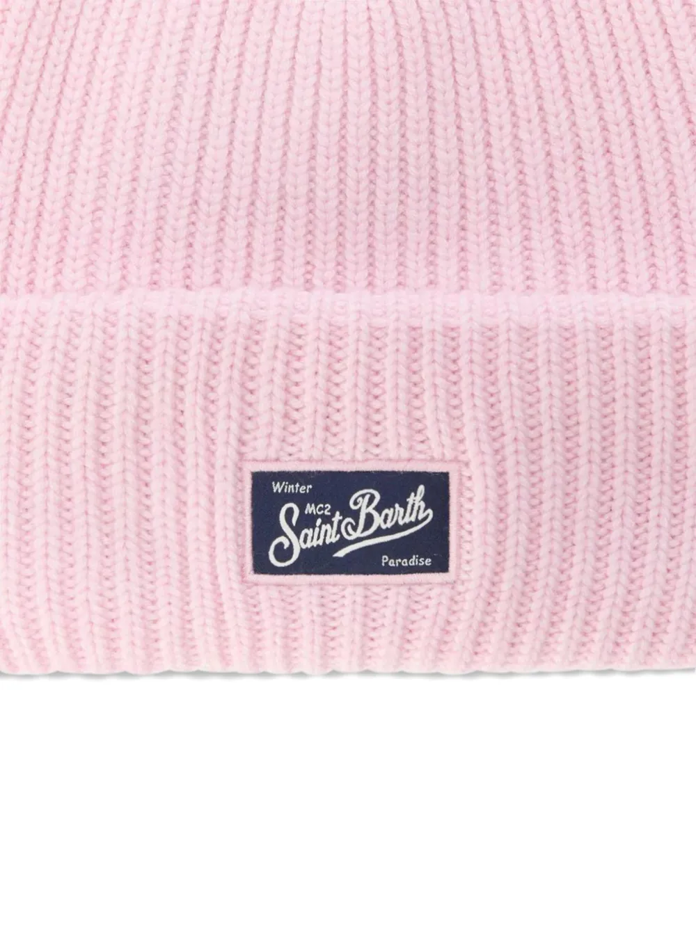 Mc2 Saint Barth Berry Ribbed Beanie In Pink