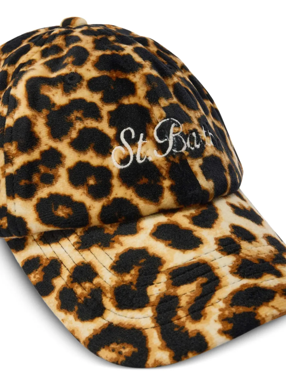  Mc2 Saint Barth Leopard-print Logo-embroidered Baseball Cap - Neutrals 