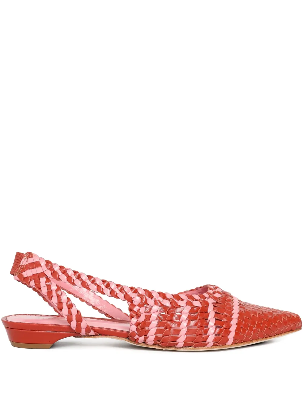 Sarah Chofakian Praliné geweven pumps Rood