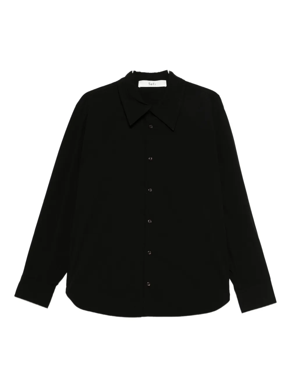 Séfr camisa con cuello de pico | negro | Image 1