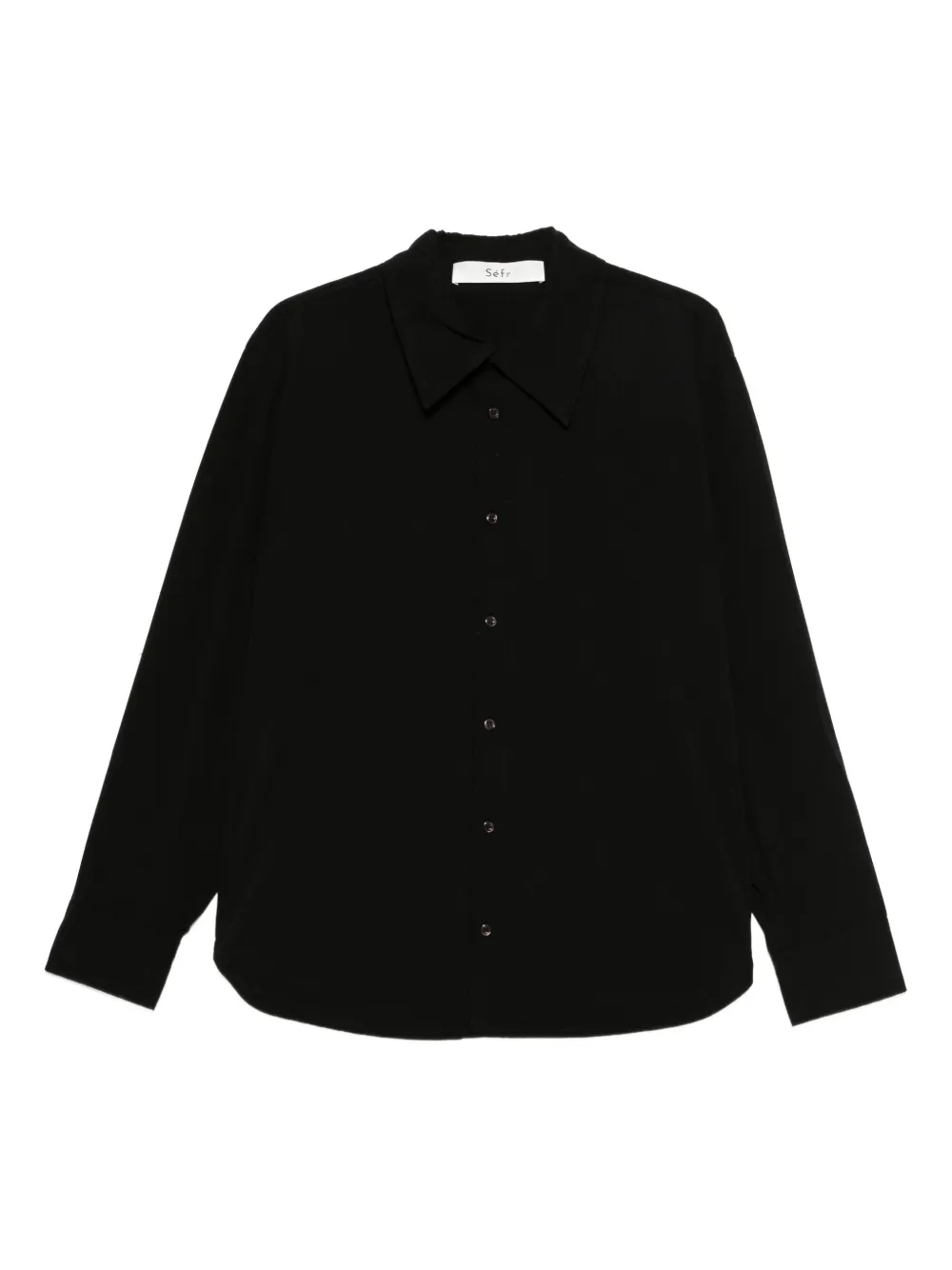Séfr camisa con cuello de pico | negro | Image 1