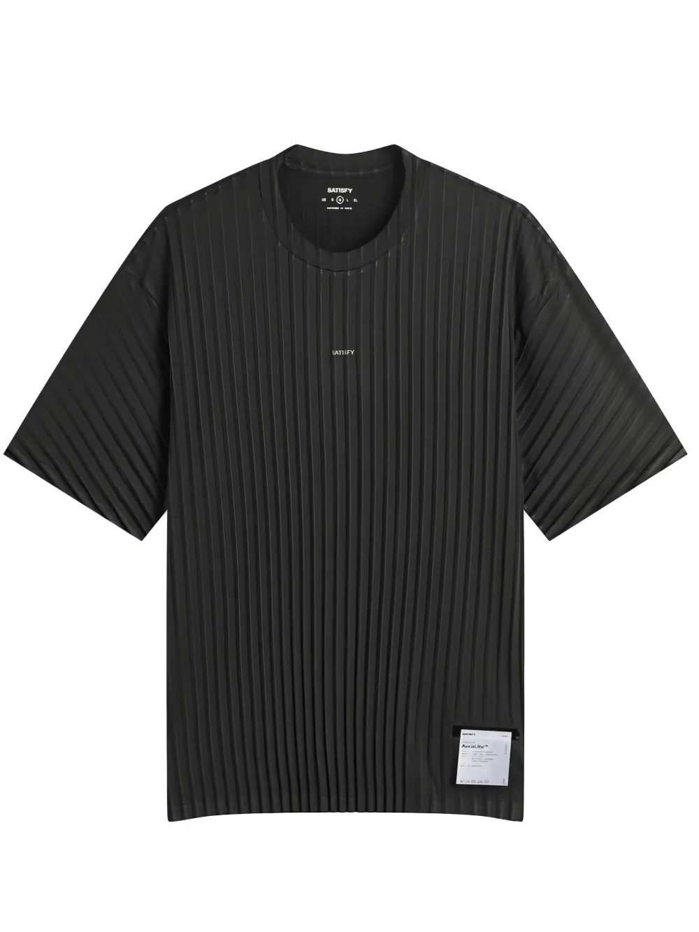 Satisfy crew-neck ribbed T-shirt - Zwart