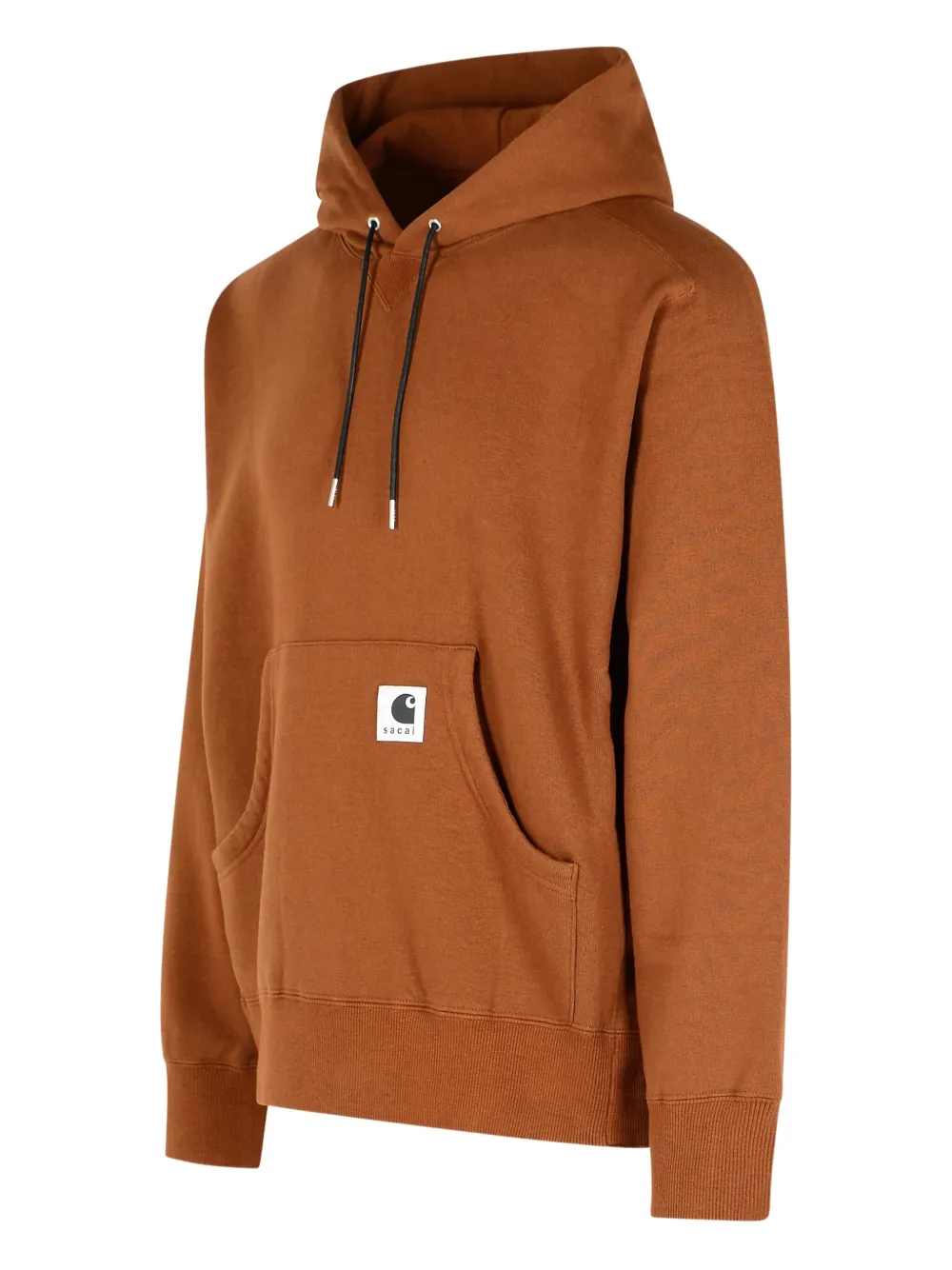 sacai Hoodie met logopatch en trekkoord Bruin