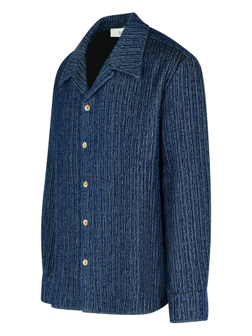  Séfr Camp Collar Wes Shirt - Blue 