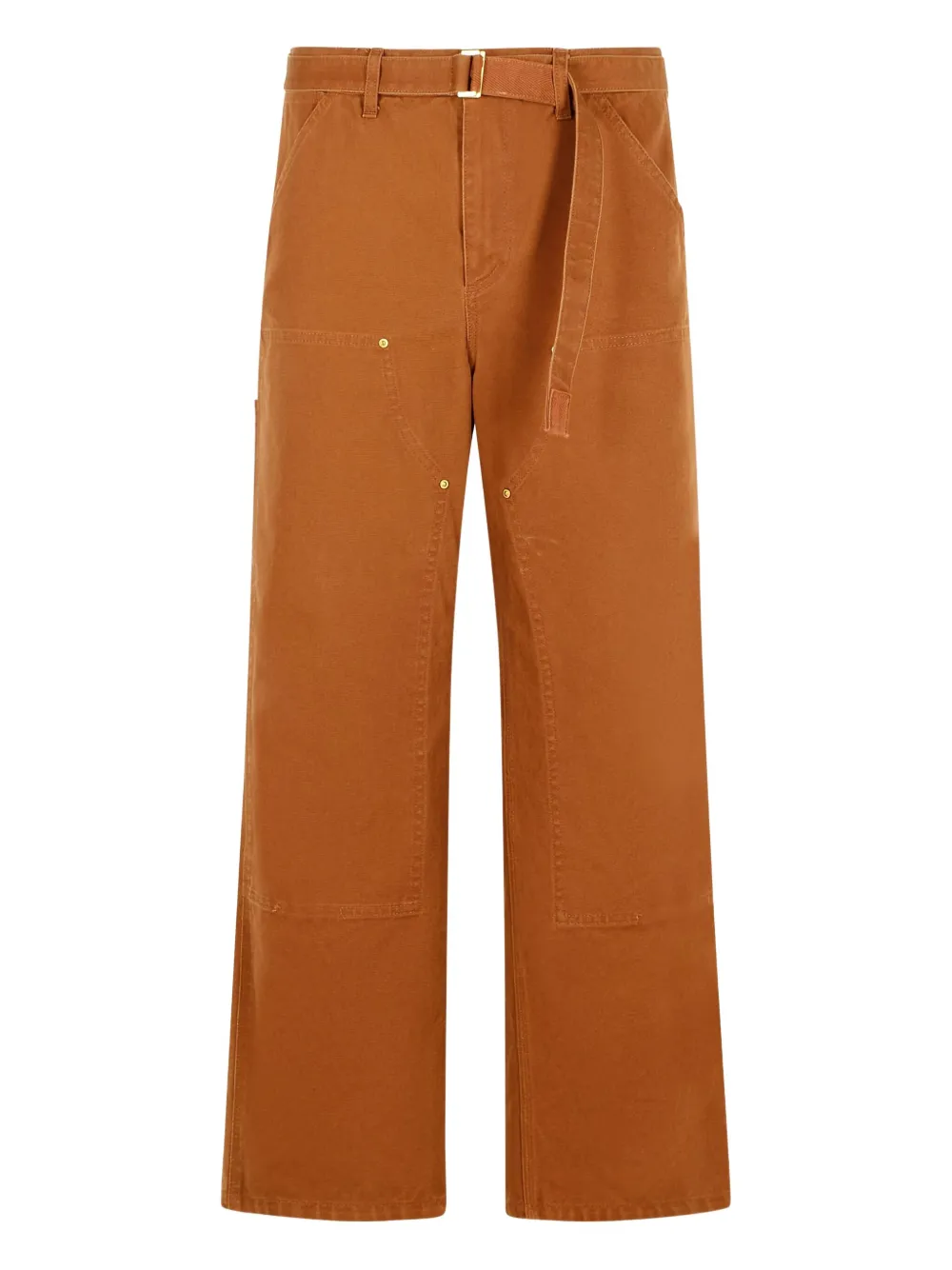 Sacai Carhartt Work Progress Wide Leg Trousers In Brown