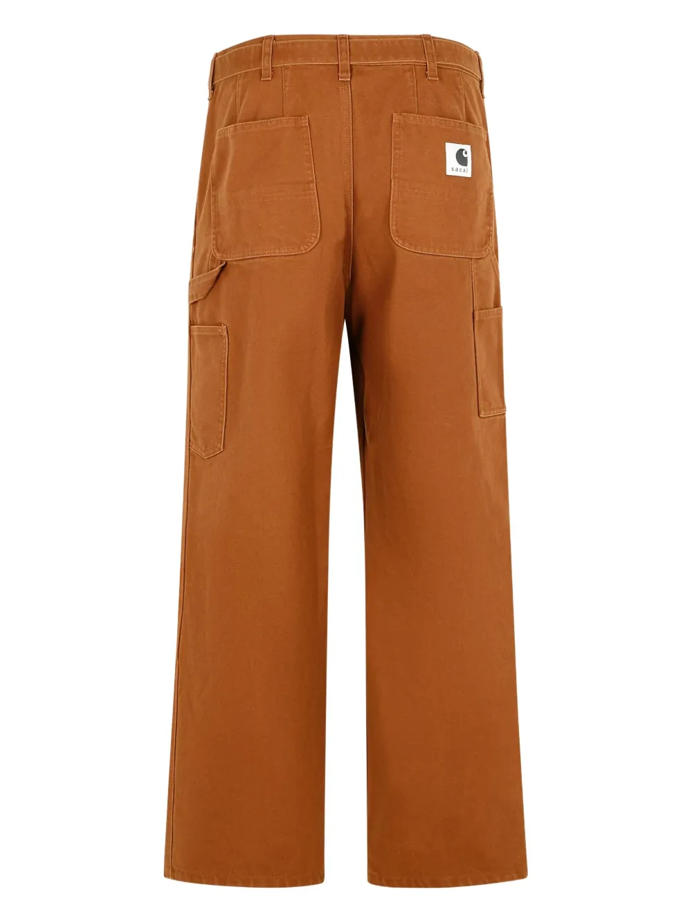 Sacai Carhartt Work Progress Wide Leg Trousers In Brown