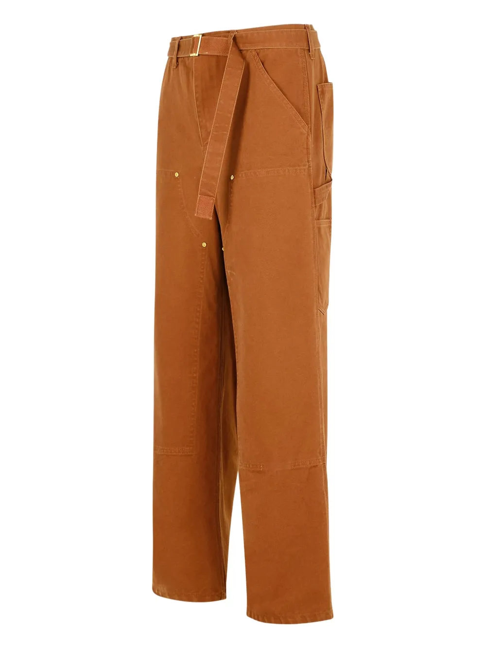 Sacai Carhartt Work Progress Wide Leg Trousers In Brown