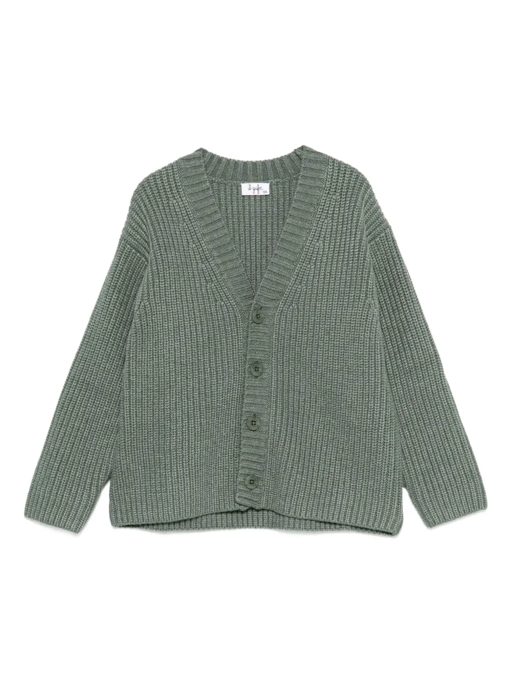 Il Gufo cardigan en maille à design côtelé | vert | Image 1