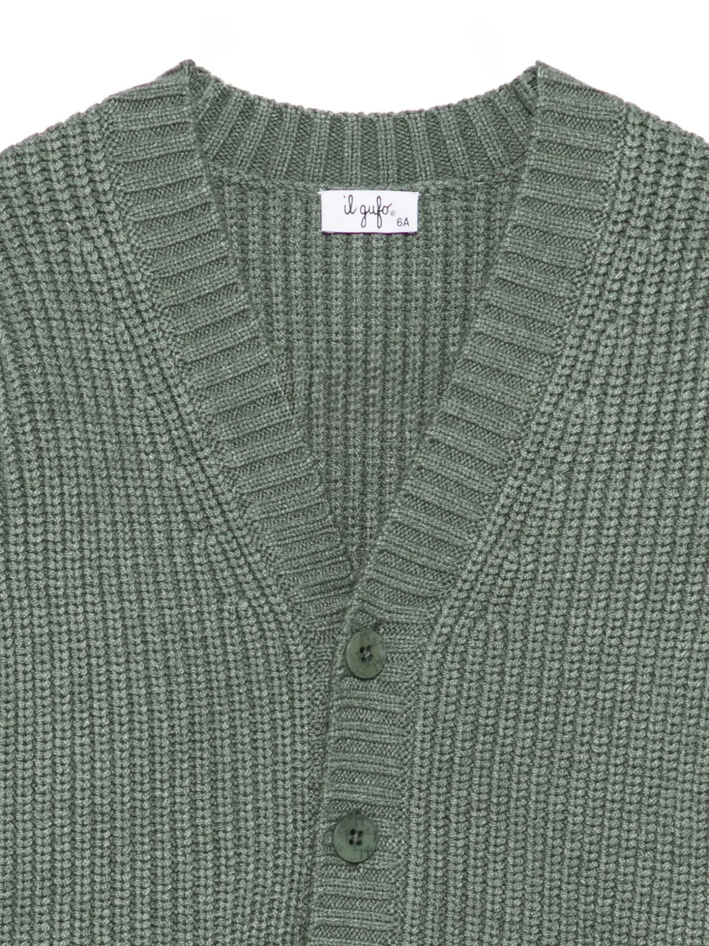 Il Gufo Ribgebreid vest Groen