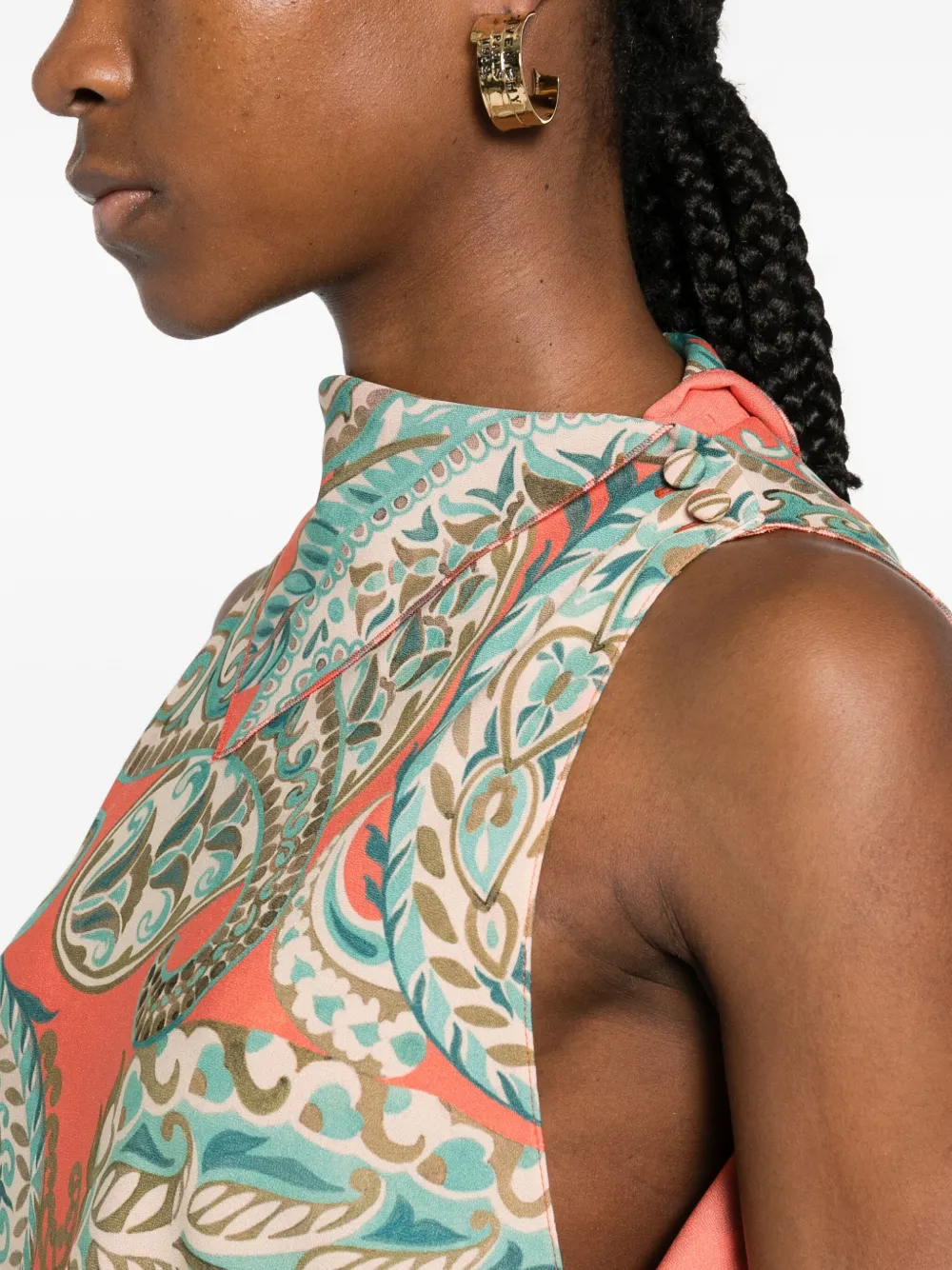 Etro Paisley-print Midi Dress In Multi