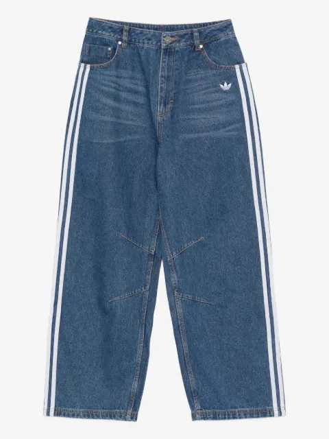 adidas striped wide-leg jeans