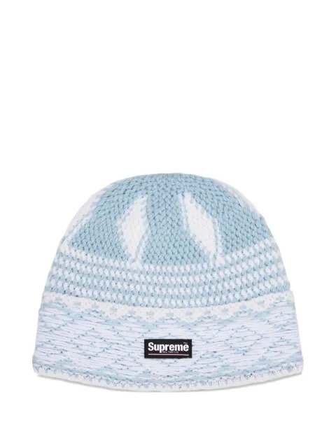 Supreme logo-patch beanies hat