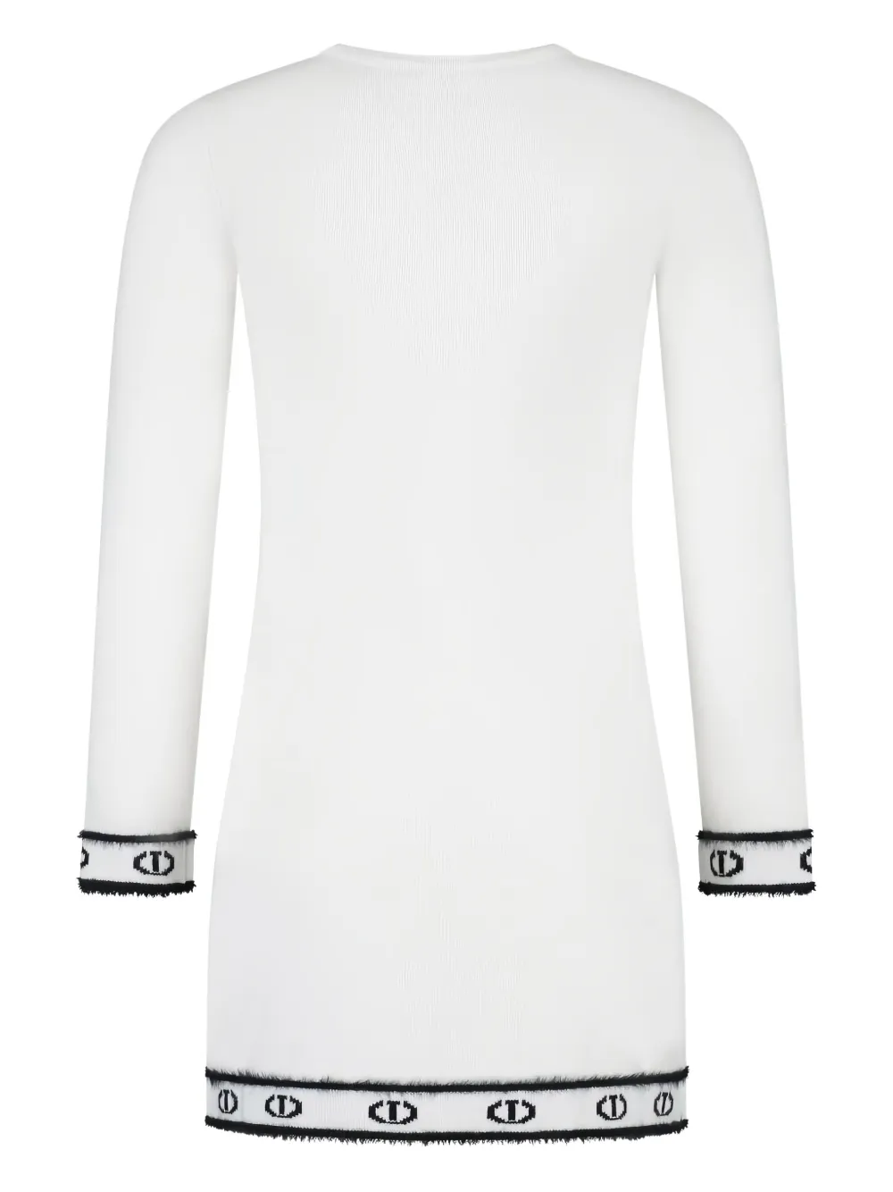 Twinset Button Trim Mini Dress In White