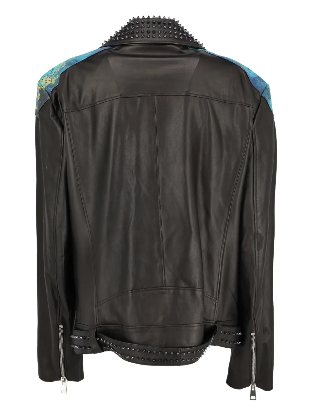 Vintage patterned studded biker jacket | Image 2