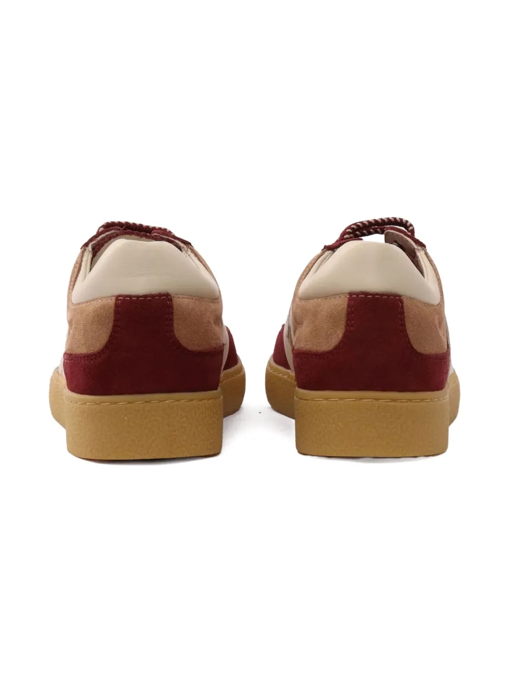 Fendi Kids logo-detail suede trainers Rood