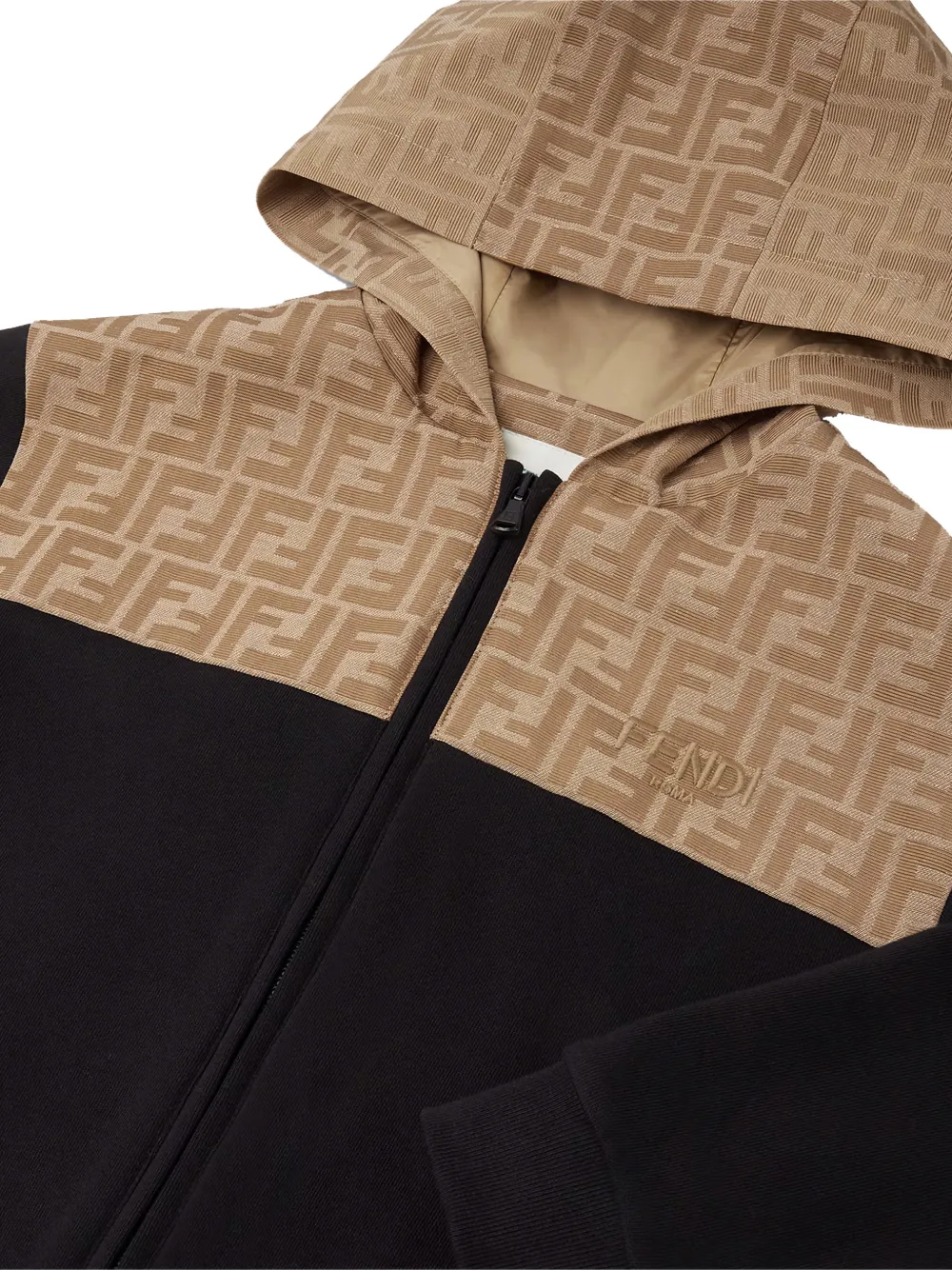 Fendi Kids Hoodie met logo Zwart
