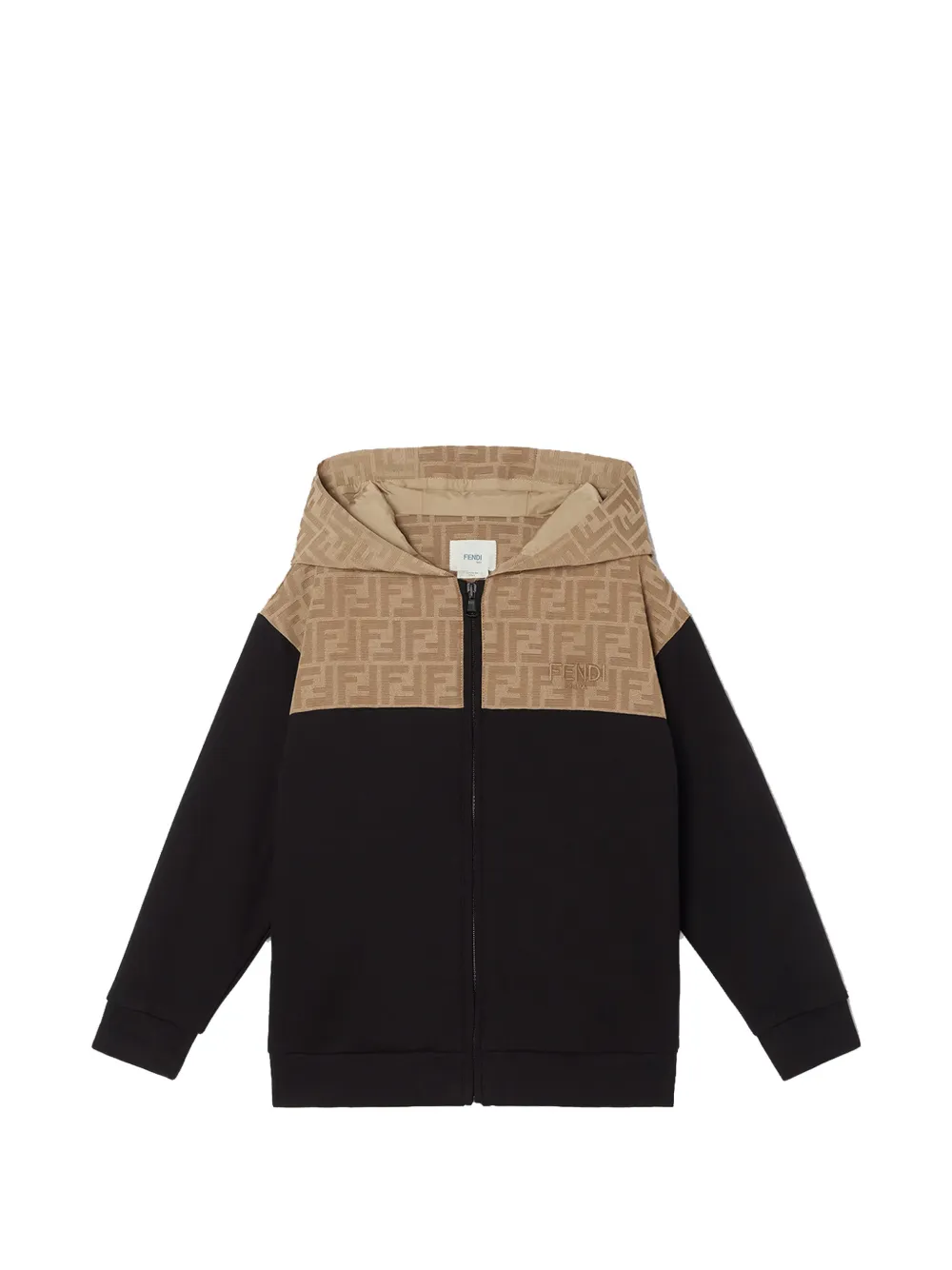 Fendi Kids logo hooded hoodie - Nero
