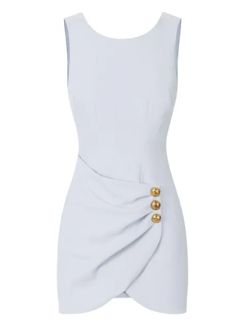 Elisabetta Franchi vestido corto con diseño drapeado y botones de joya