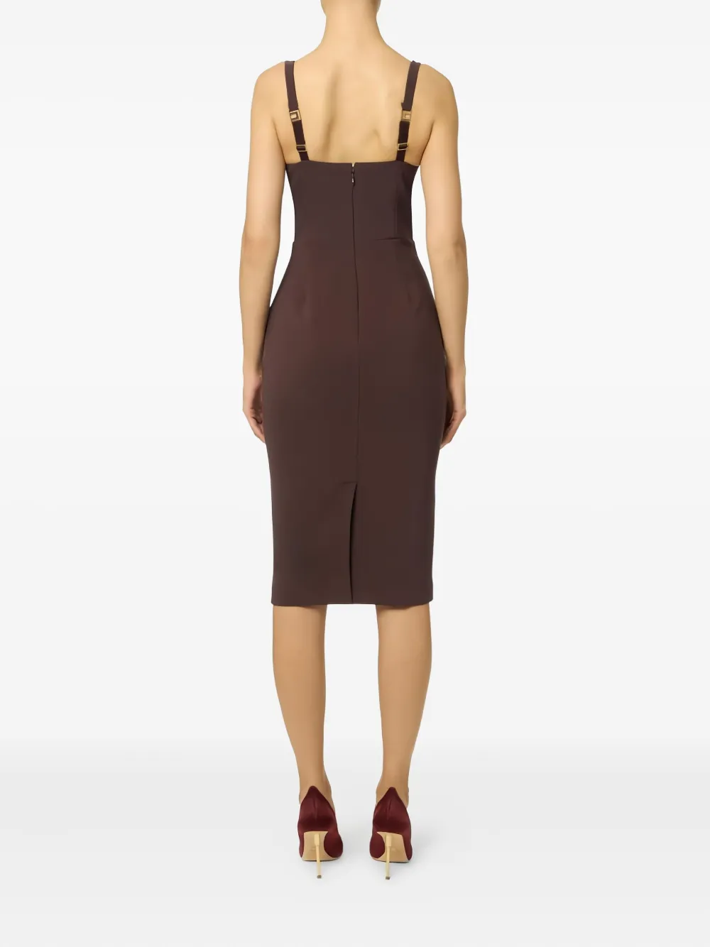 Elisabetta Franchi Criss-cross Detailed Mini Dress In Brown