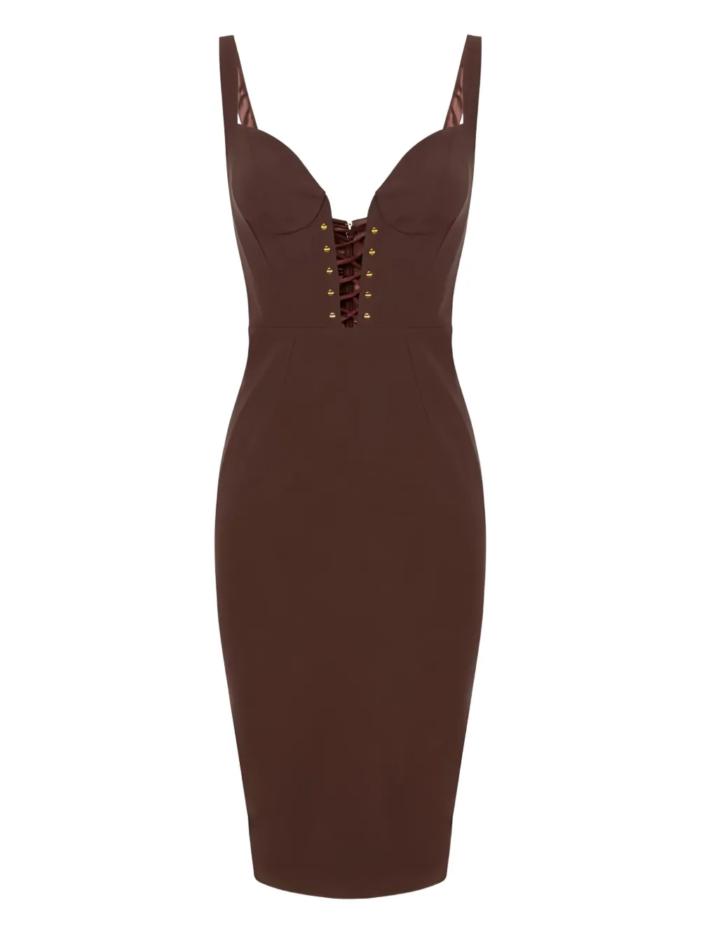 Elisabetta Franchi Criss-cross Detailed Mini Dress In Brown