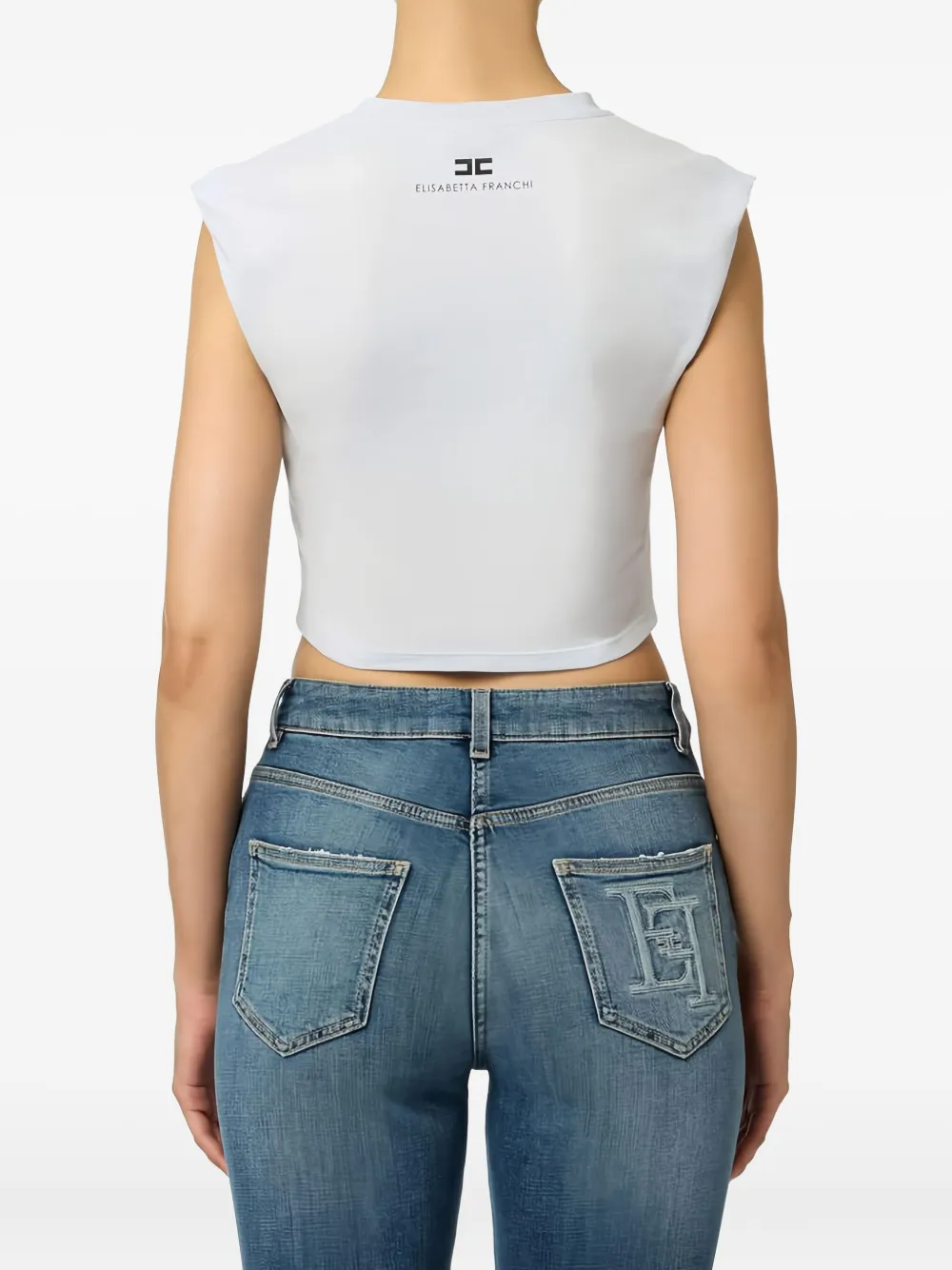 Elisabetta Franchi Katoenen jersey T-shirt Blauw