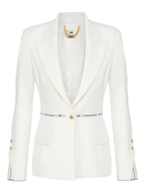 Elisabetta Franchi logo ribbon crêpe blazer