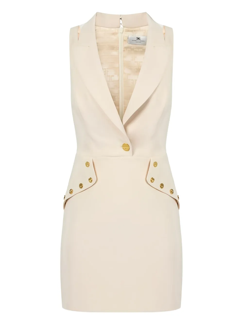 Elisabetta Franchi Peak-lapel Mini Dress In Neutral