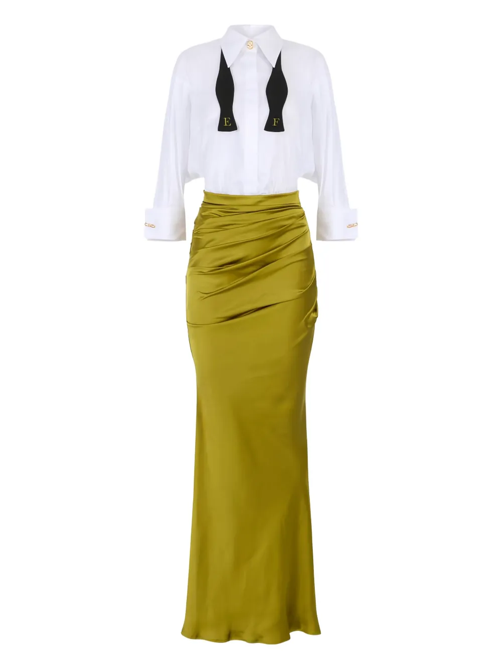 Elisabetta Franchi bow-tie draped maxi dress | Green | Image 1