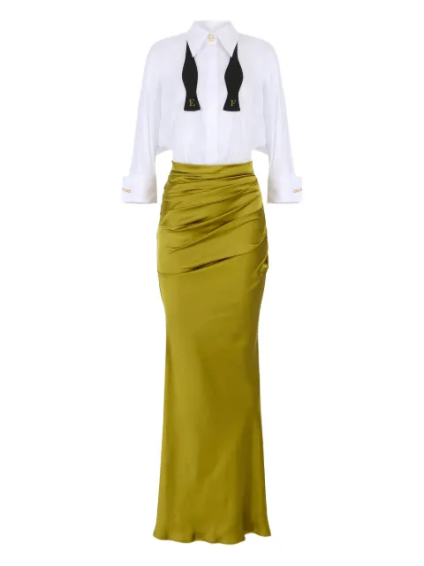 Elisabetta Franchi bow-tie draped maxi dress