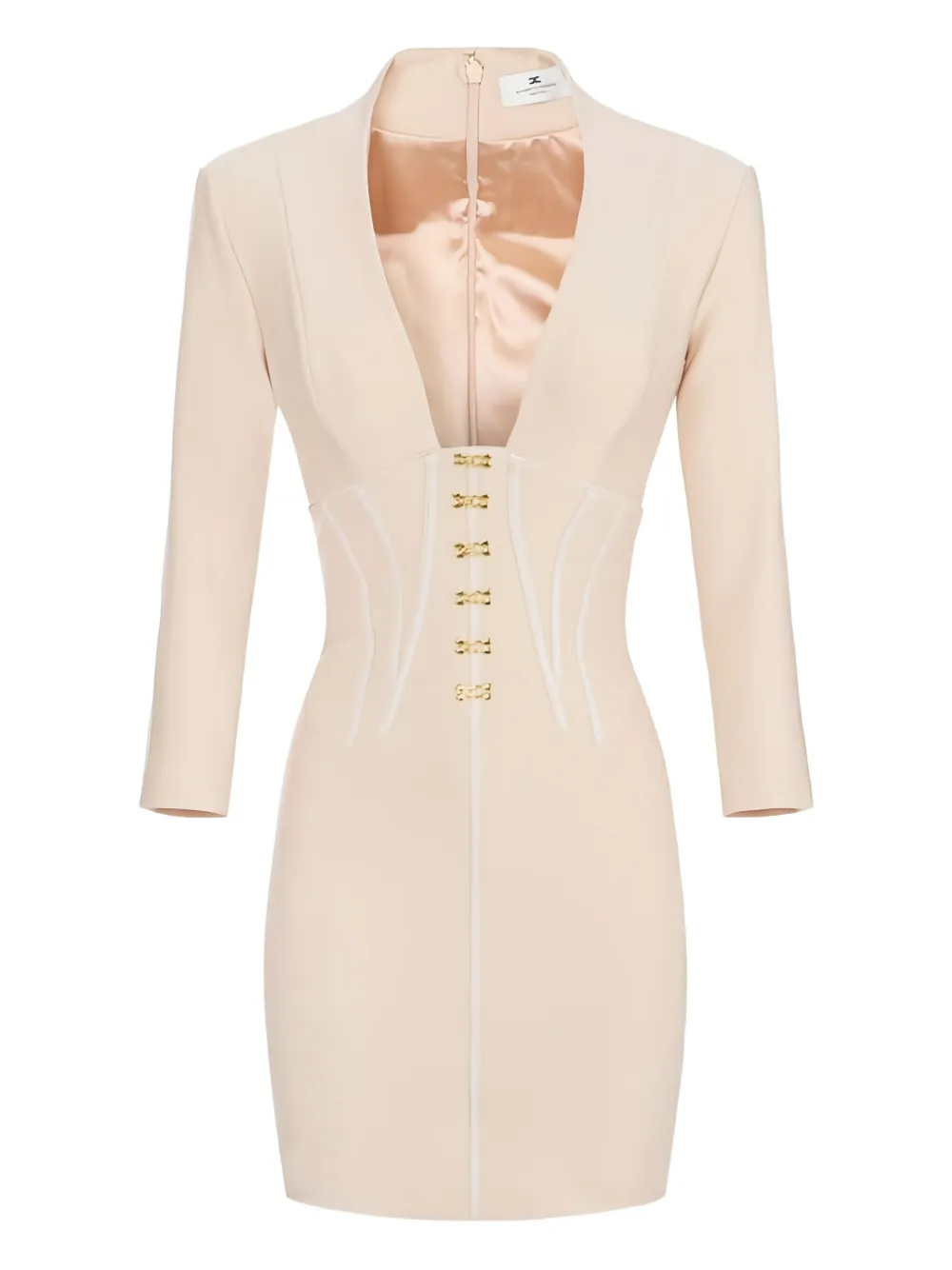 Elisabetta Franchi Corset-detailed Mini Dress In Neutral