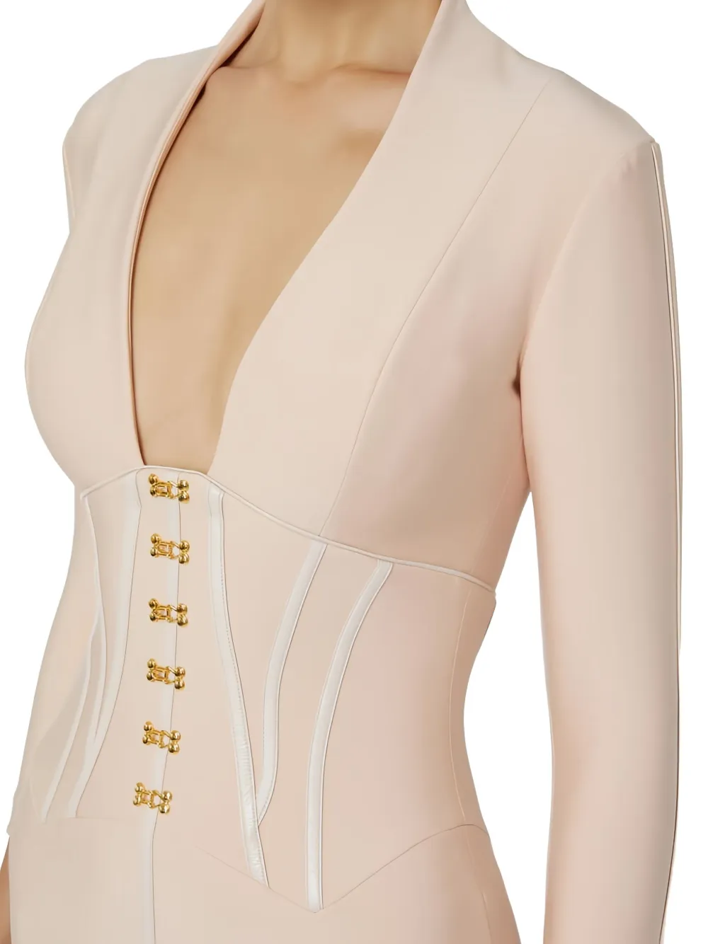 Elisabetta Franchi Corset-detailed Mini Dress In Neutral