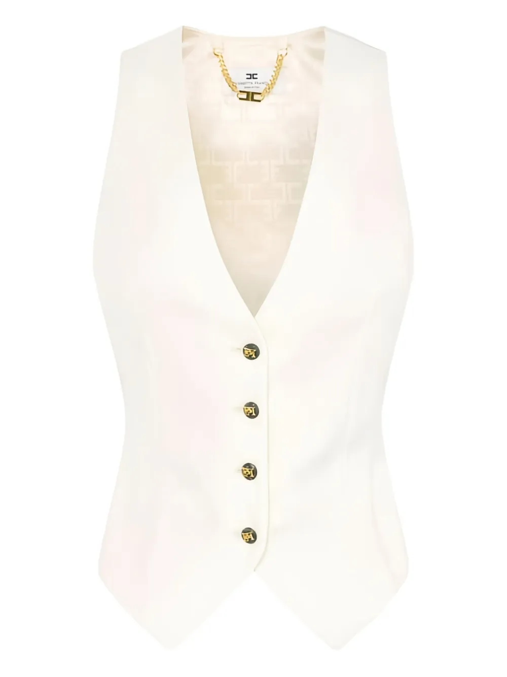 Elisabetta Franchi Elasticated Waistcoat In Neutral