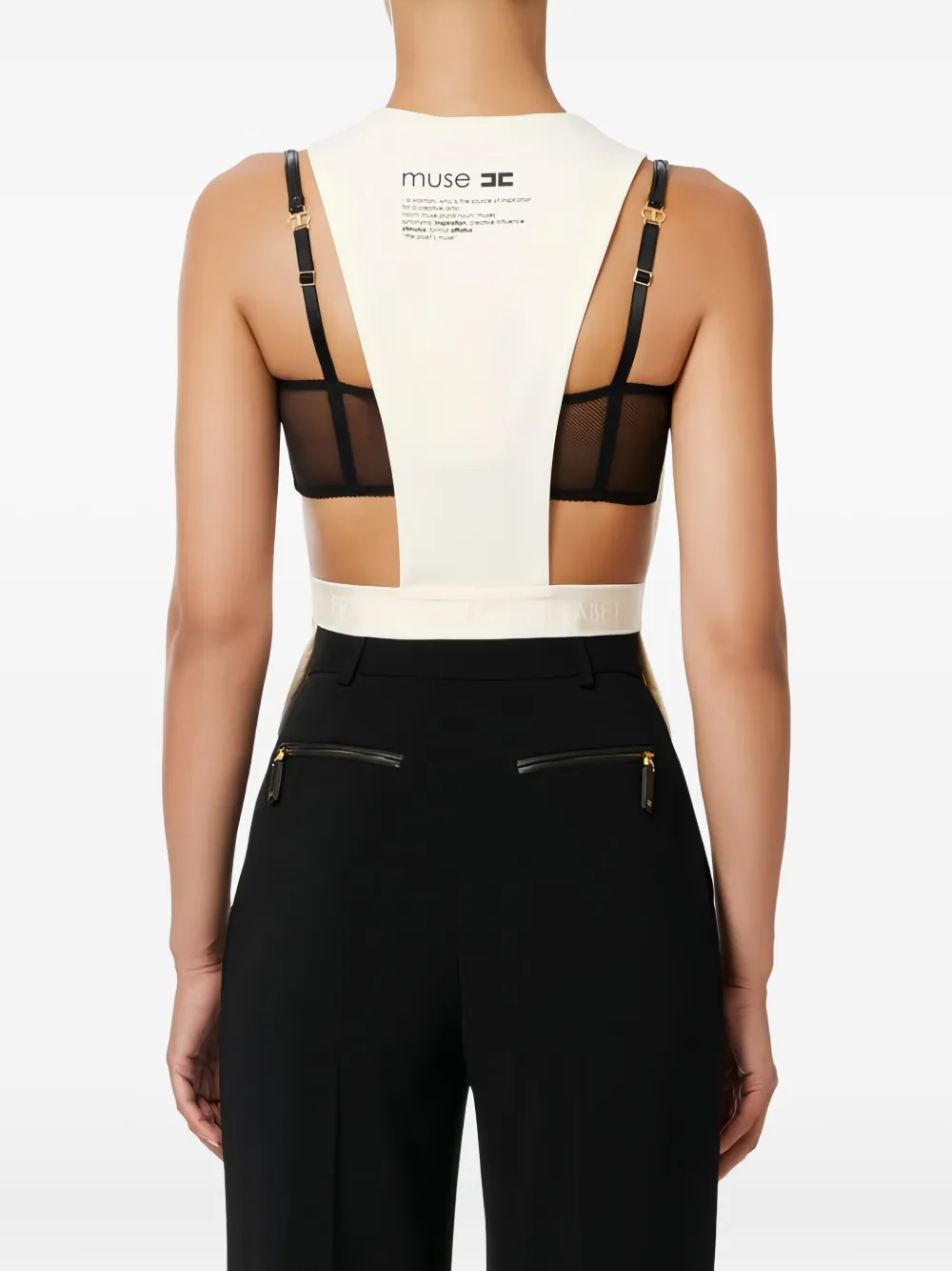 Elisabetta Franchi Elasticated Waistcoat In Neutral