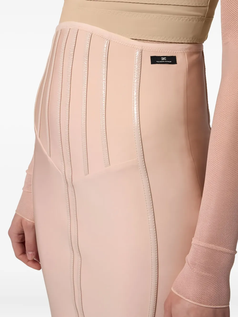 Elisabetta Franchi Corset Midi Skirt In Neutral