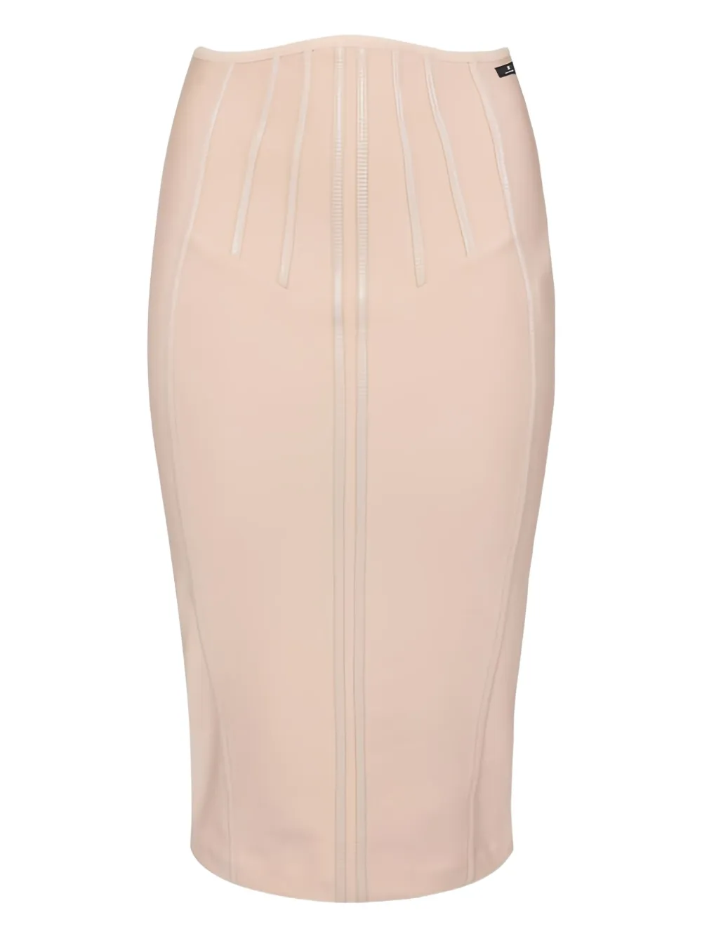 Elisabetta Franchi Corset Midi Skirt In Neutral
