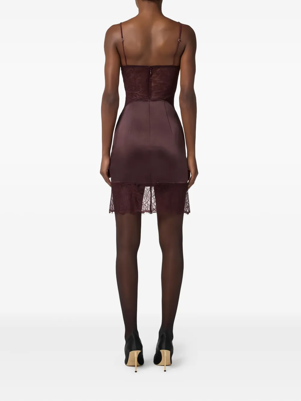 Elisabetta Franchi Laced Mini Dress In Red