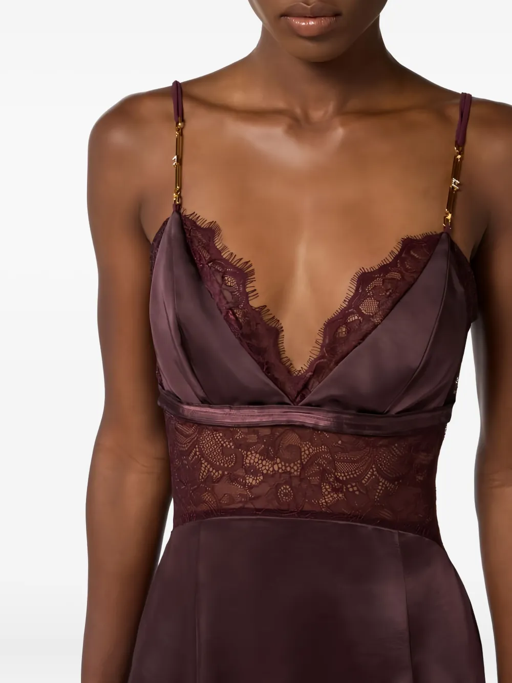 Elisabetta Franchi Laced Mini Dress In Red