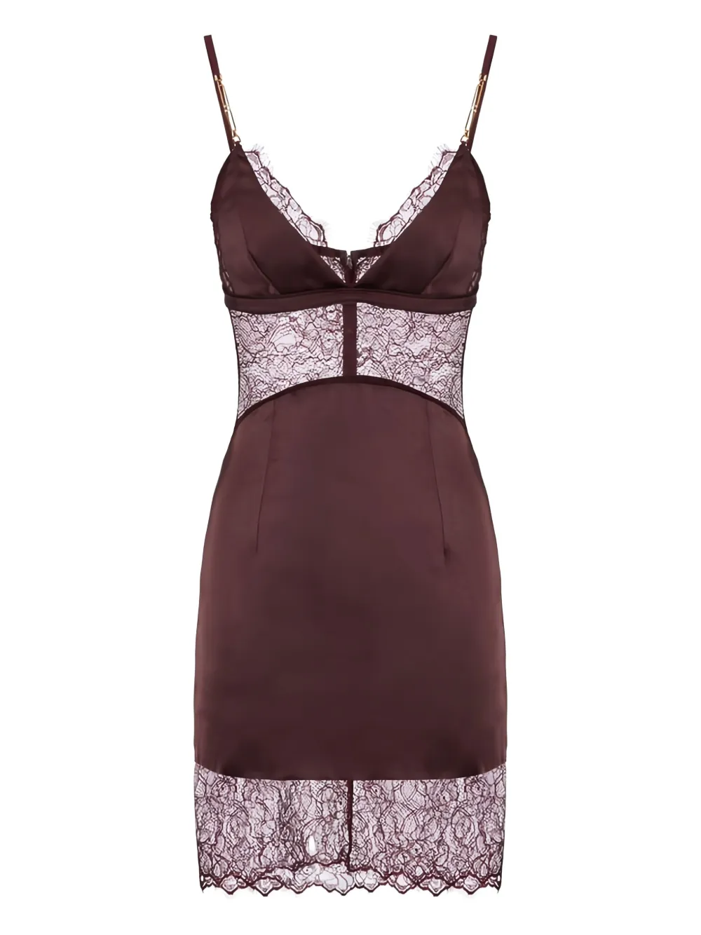 Elisabetta Franchi Laced Mini Dress In Red