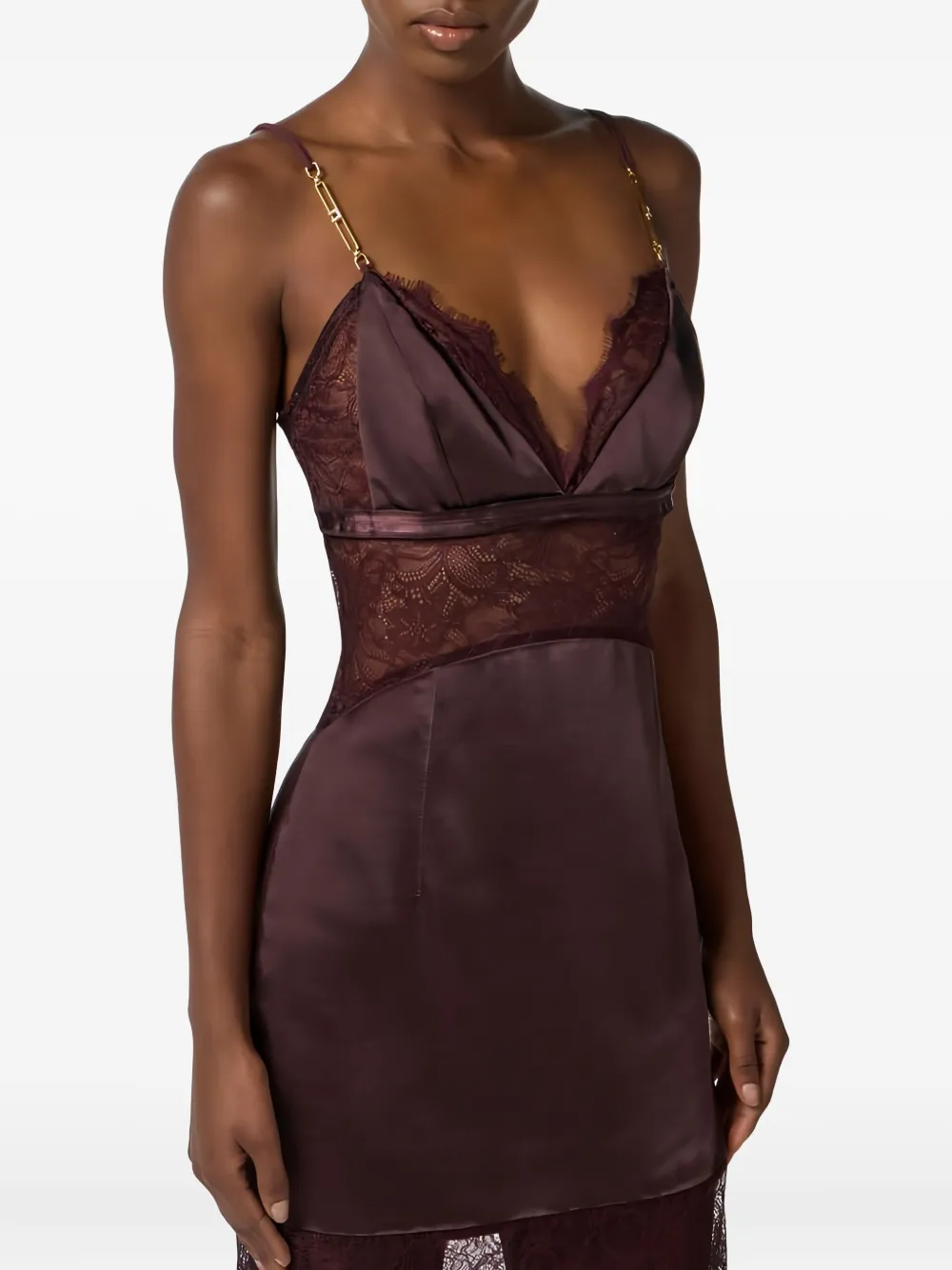 Elisabetta Franchi Laced Mini Dress In Red