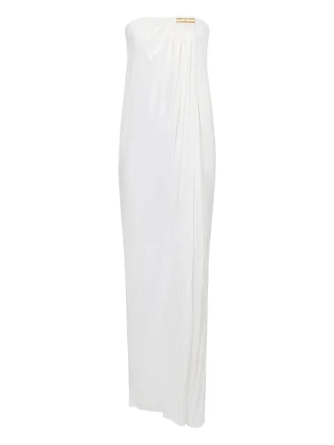 Elisabetta Franchi bare-shoulders jewel-plaque maxi dress