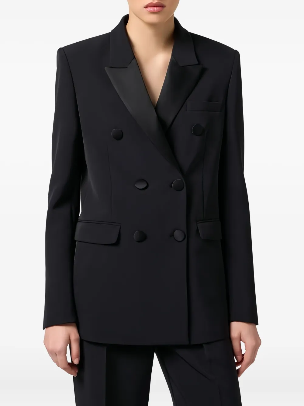 Elisabetta Franchi Jack met dubbele rij knopen Zwart