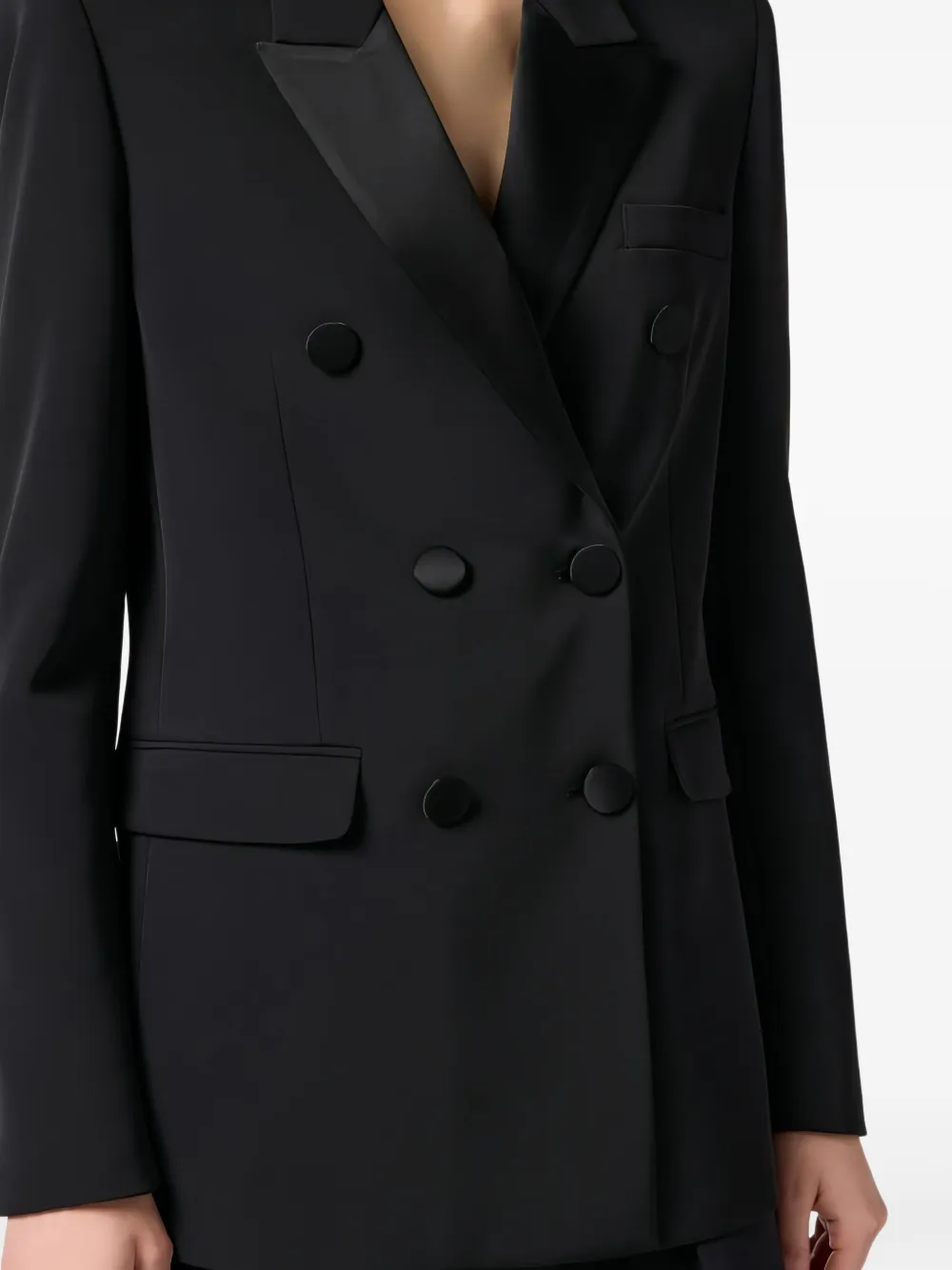 Elisabetta Franchi Jack met dubbele rij knopen Zwart