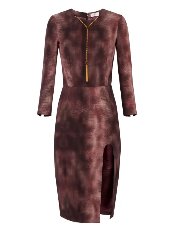 Elisabetta Franchi python-print Midi Dress | Purple | FARFETCH