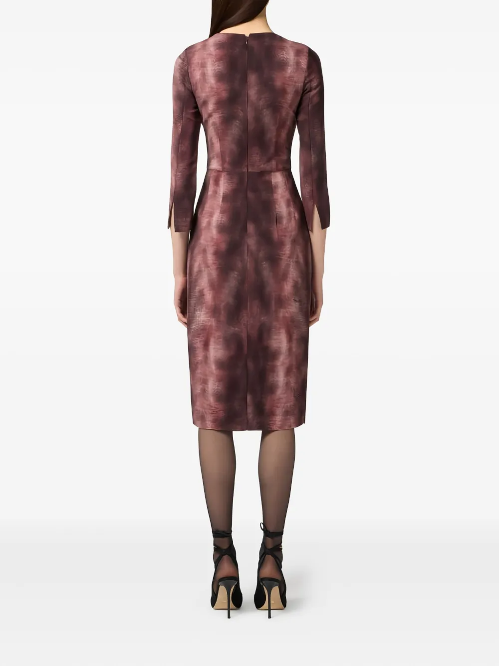 Elisabetta Franchi Python-print Midi Dress In Purple
